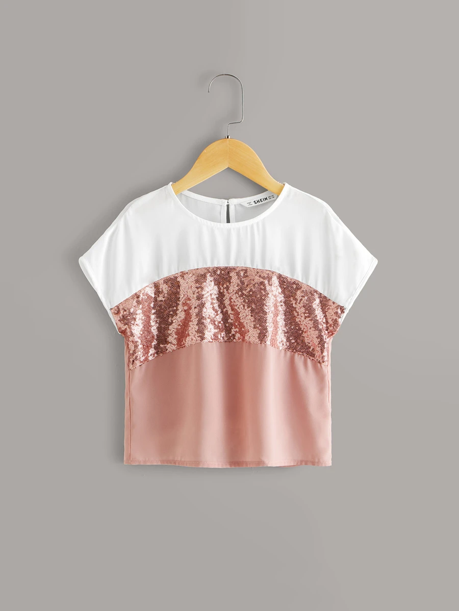 SHEIN Girls Blouses Nút Nhiều màu Casual - Nhiều màu - Xem 1