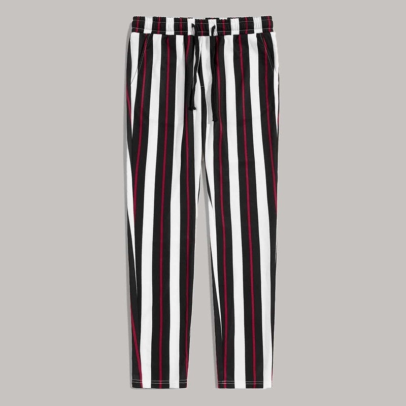 

Guys Drawstring Waist Striped Pants, Multicolor
