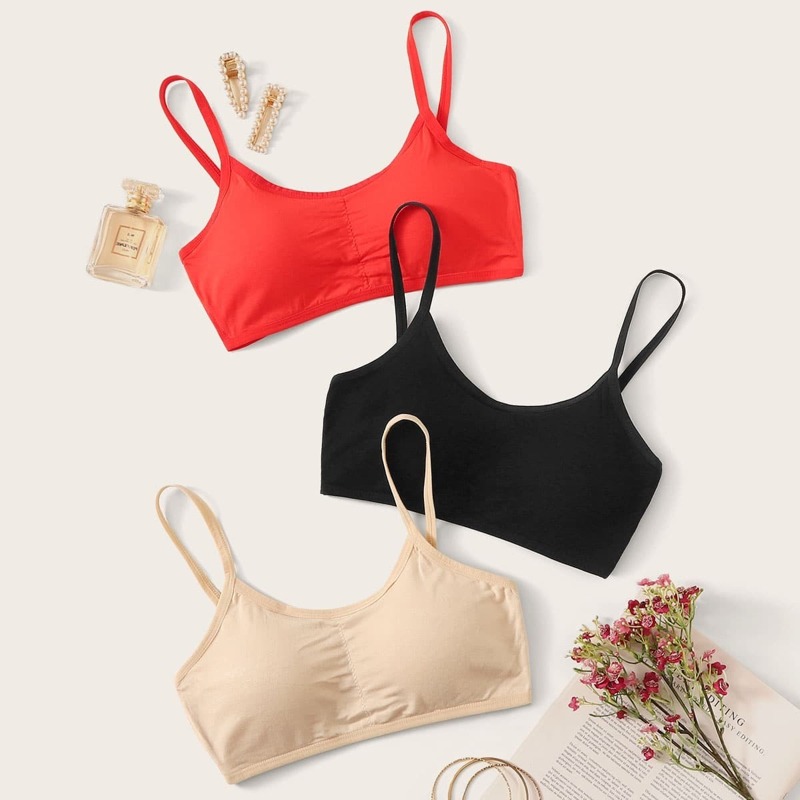 

Spaghetti Strap Bra Set 3pack, Multicolor