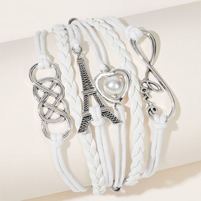 

Heart & Infinity Decor Layered String Bracelet 1pc, Multicolor