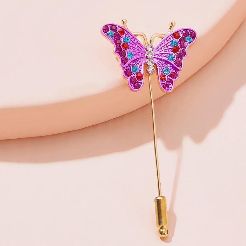 

Rhinestone Engraved Butterfly Design Brooch 1pc, Multicolor