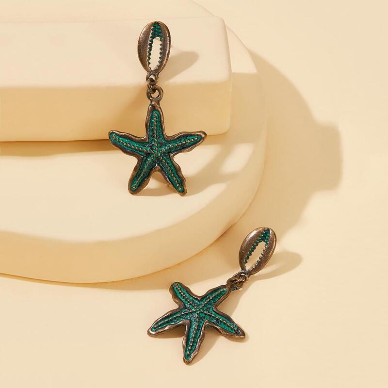 

Shell Decor Starfish Drop Earrings 1pair, Multicolor