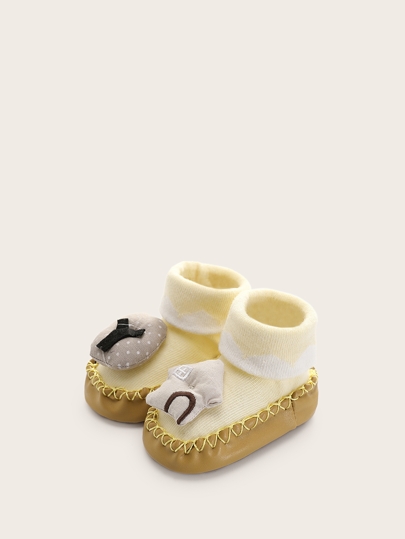 baby stitch detail cotton flats