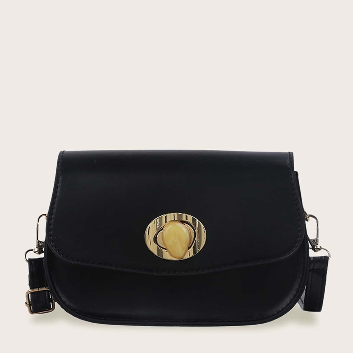 

Twist Lock Crossbody Bag, Black