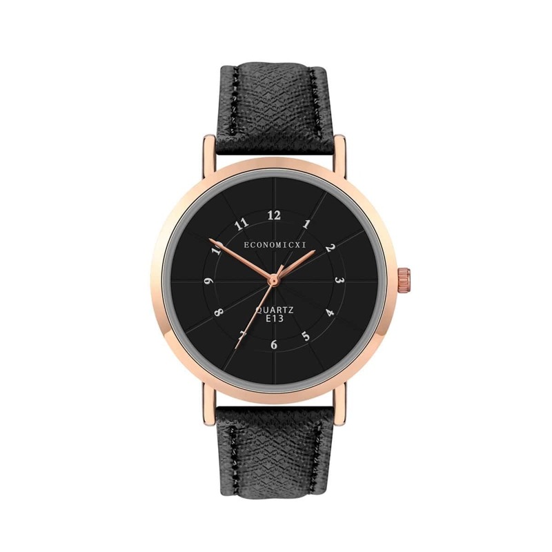 

PU Strap Round Dial Number Display Quartz Watch