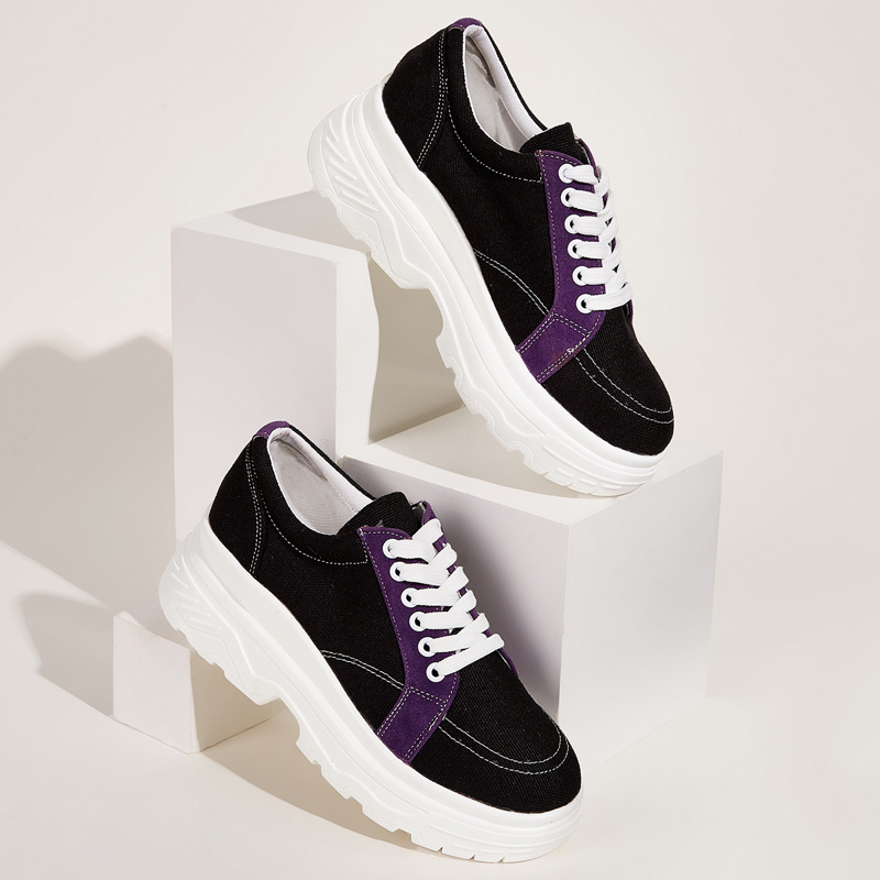 

Chunky Sole Low Top Sneakers, Black
