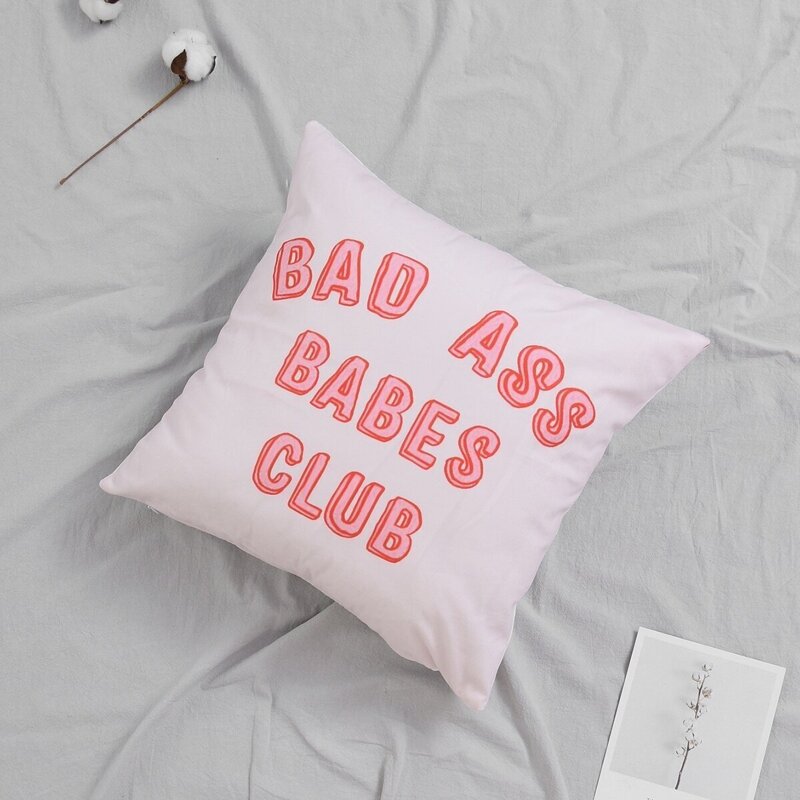 

Slogan Print Cushion Cover, Pink