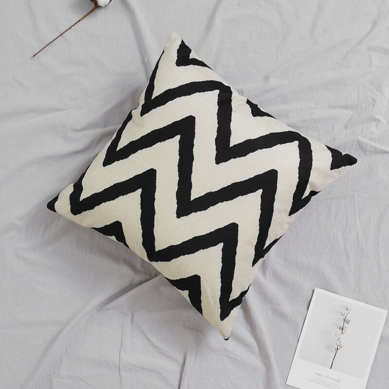 

Chevron Pattern Cushion Cover, Black and white