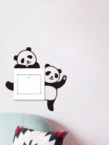 Pegatina de interruptor con estampado de panda de dibujos animados