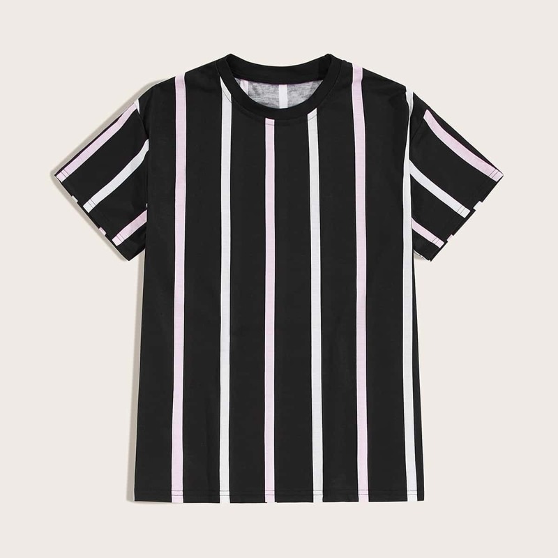 

Guys Striped Short Sleeve Tee, Black
