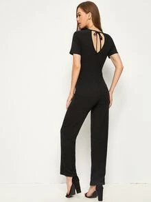 tie front cutout jumpsuit