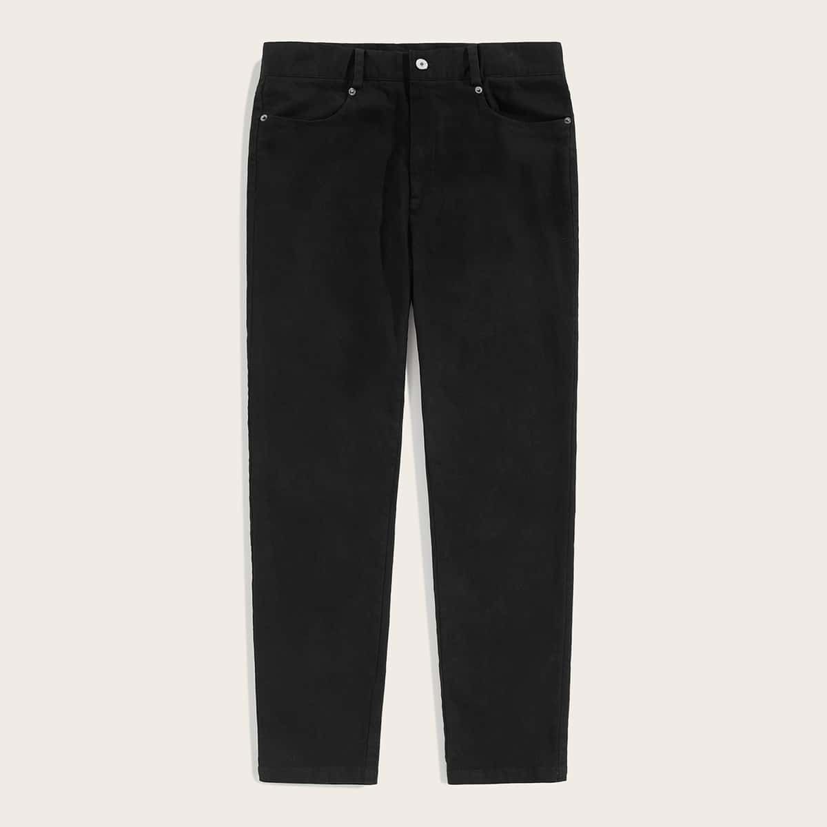 

Guys Solid Pocket Patched Back Pants, Black
