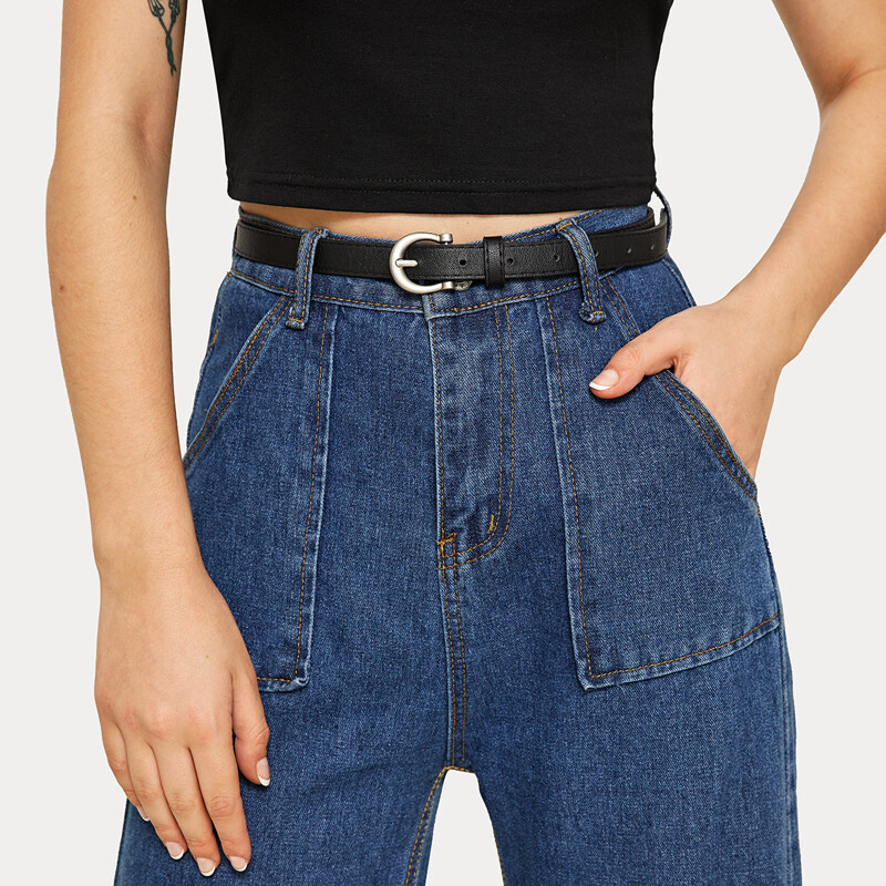 

Metal Buckle Belt, Black
