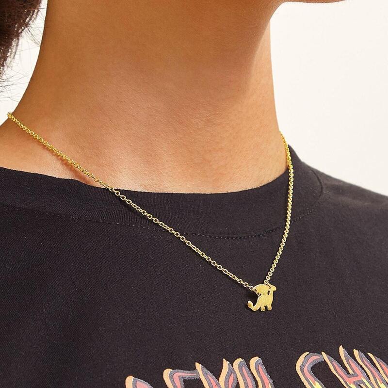 

Dinosaur Decor Pendant Necklace, Gold