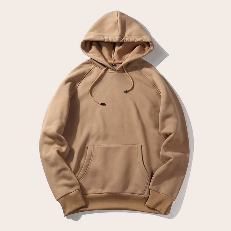 

Guys Solid Hooded Sweatshirt, Khaki