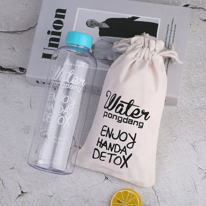 

Slogan Print Water Bottle 1pc With Bag, Multicolor