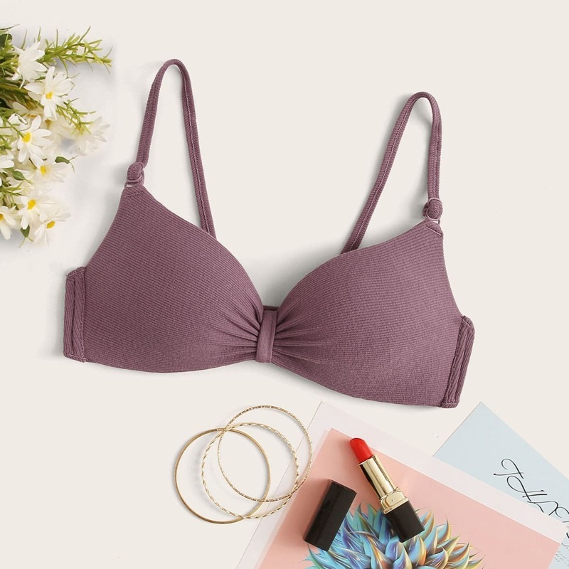 

Adjustable Strap Bralette, Purple
