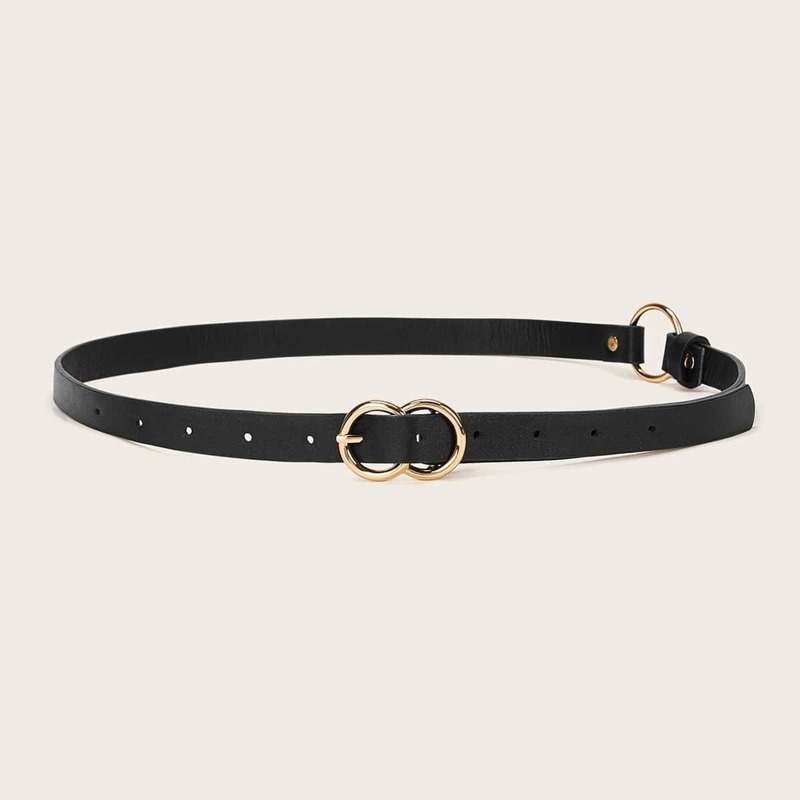 

Double O-ring Buckle Belt, Black