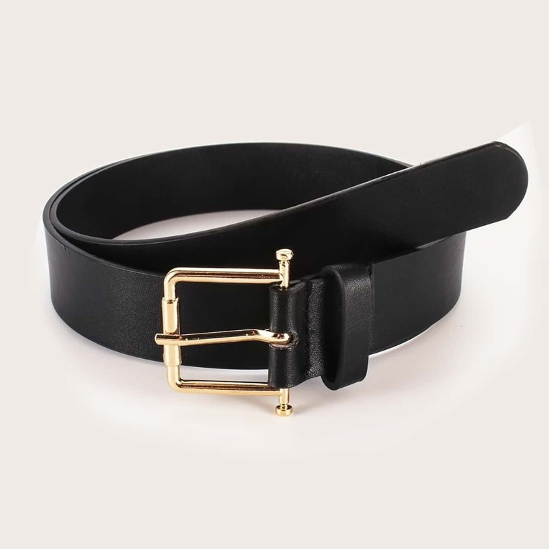 

Square Metal Buckle Belt, Black