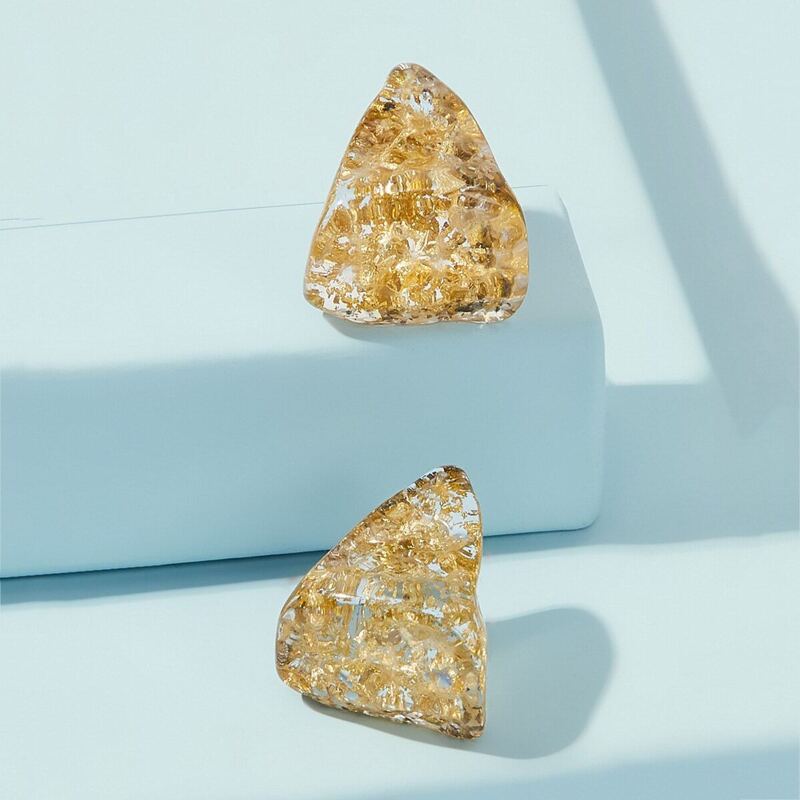 

Irregular Triangle Stud Earrings 1pair, Gold