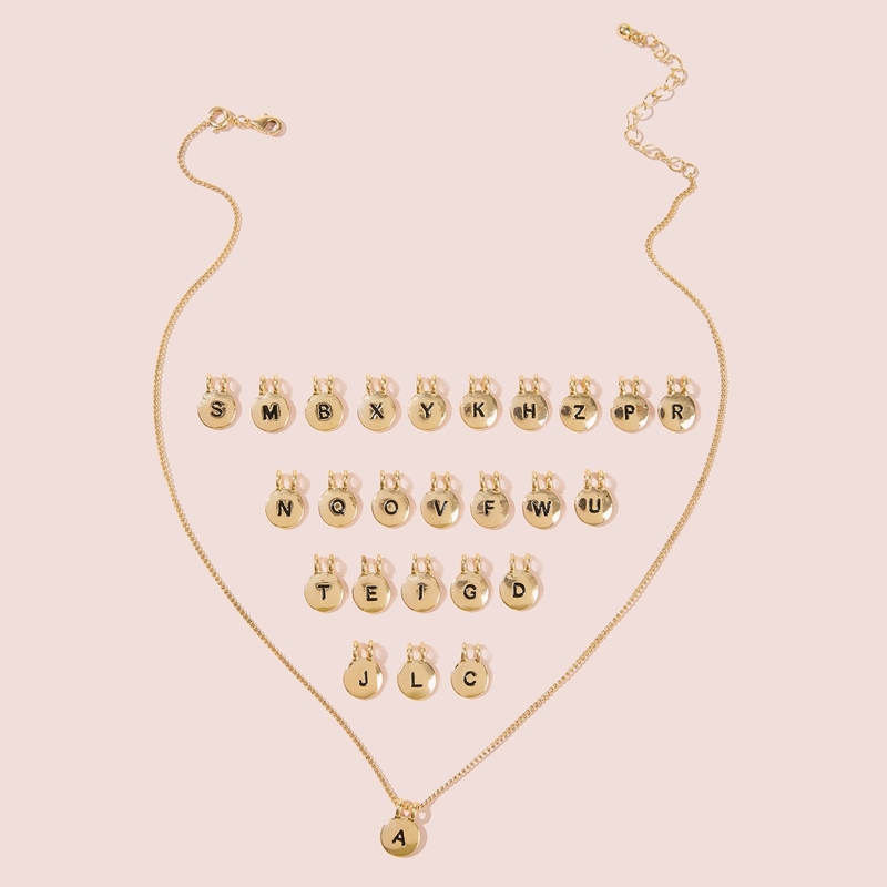 

Replaced Letter Charm Necklace 1pc, Gold