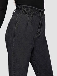 Jeans cortos con bolsillo lateral - grande - Negro - Ver 3