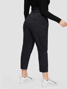 Jeans cortos con bolsillo lateral - grande - Negro - Ver 2
