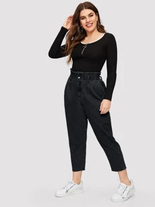 Jeans cortos con bolsillo lateral - grande - Negro - Ver 5