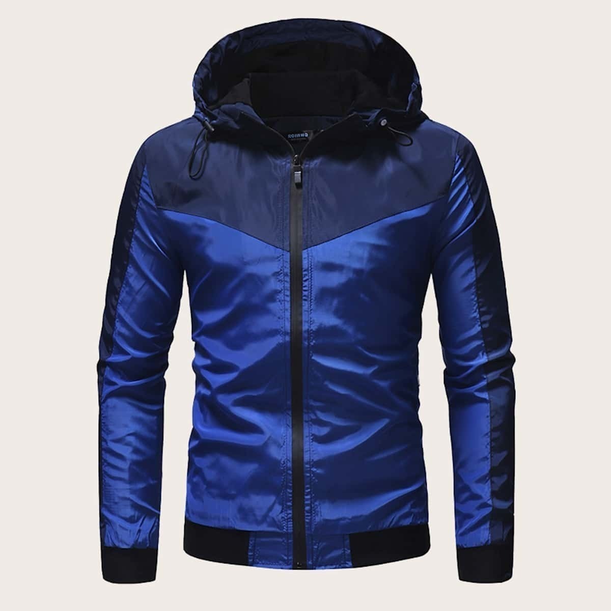 

Guys Cut And Sew Hooded Windbreaker Jacket, Blue