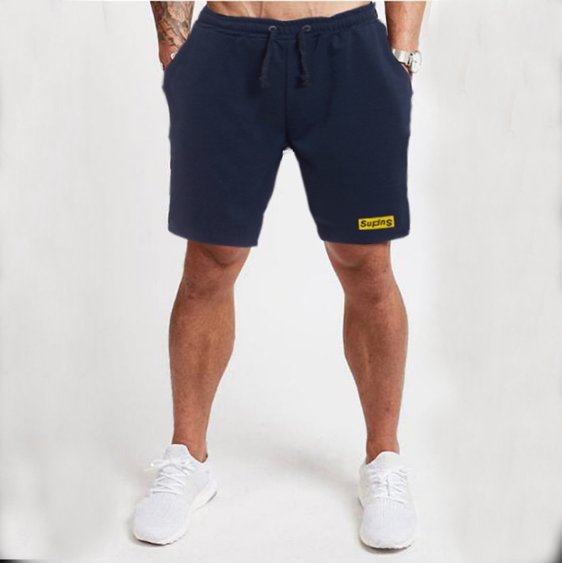 

Guys Letter Graphic Drawstring Waist Shorts, Navy
