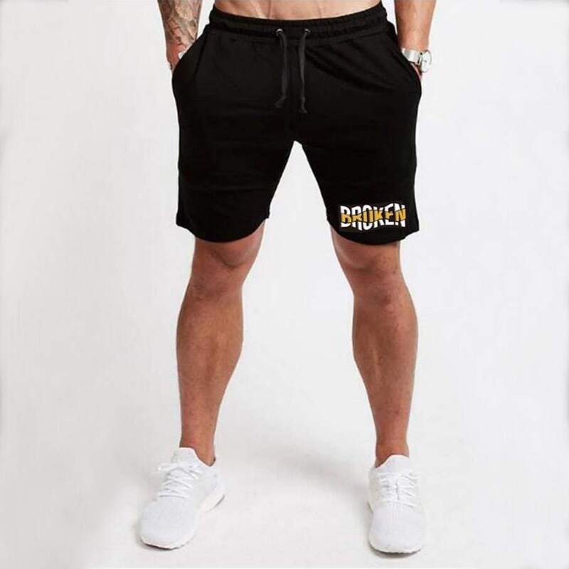 

Guys Letter Print Drawstring Waist Shorts, Black