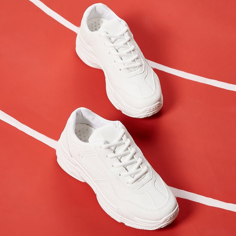 

Lace Up Chunky Sole Trainers, White
