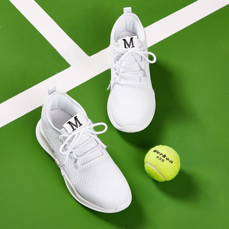 

Lace Up Front Knit Sneakers, White