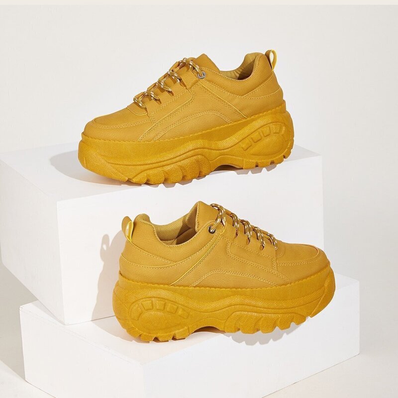 

Lace-up Chunky Sneakers, Yellow