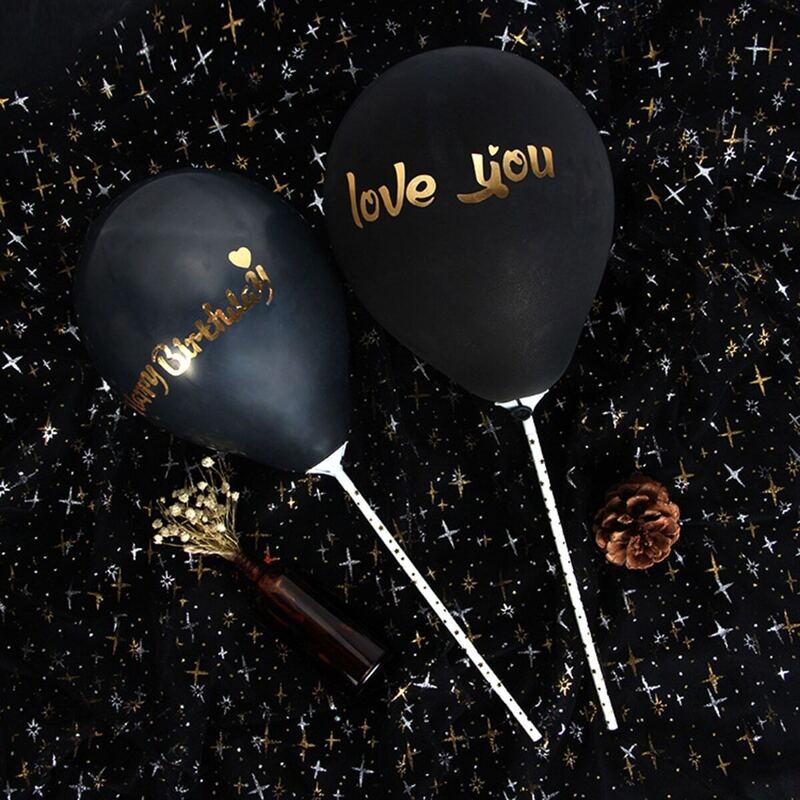 

Bronzing Balloon With Base & Pole Set 3pcs, Black