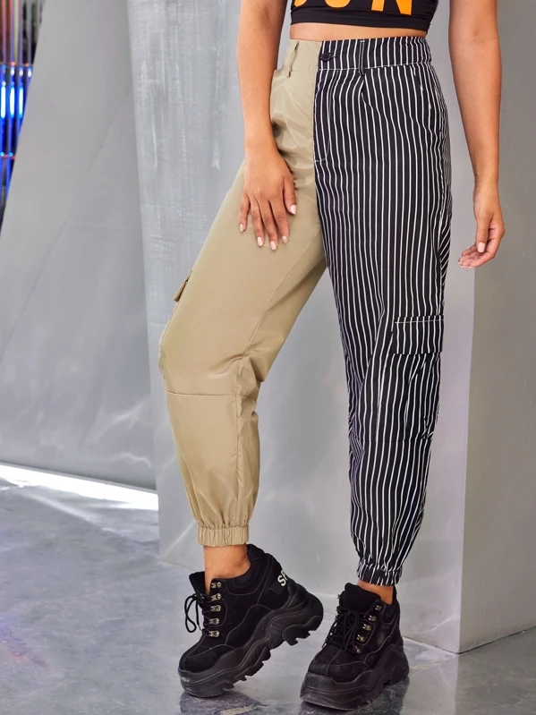 two tone cargo pants