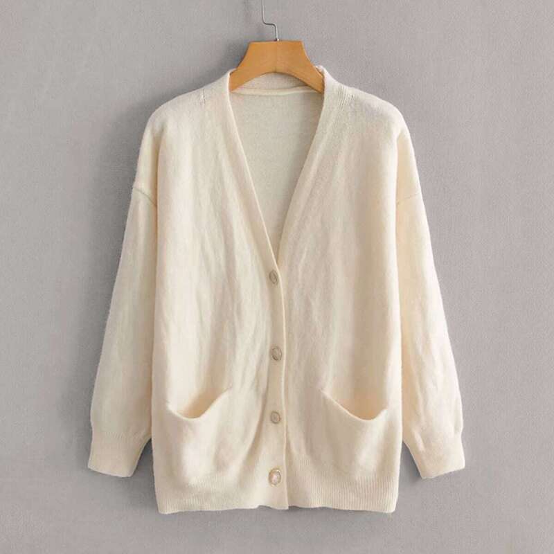 

Soft Brushed Knit Pocket Front Cardigan, Beige