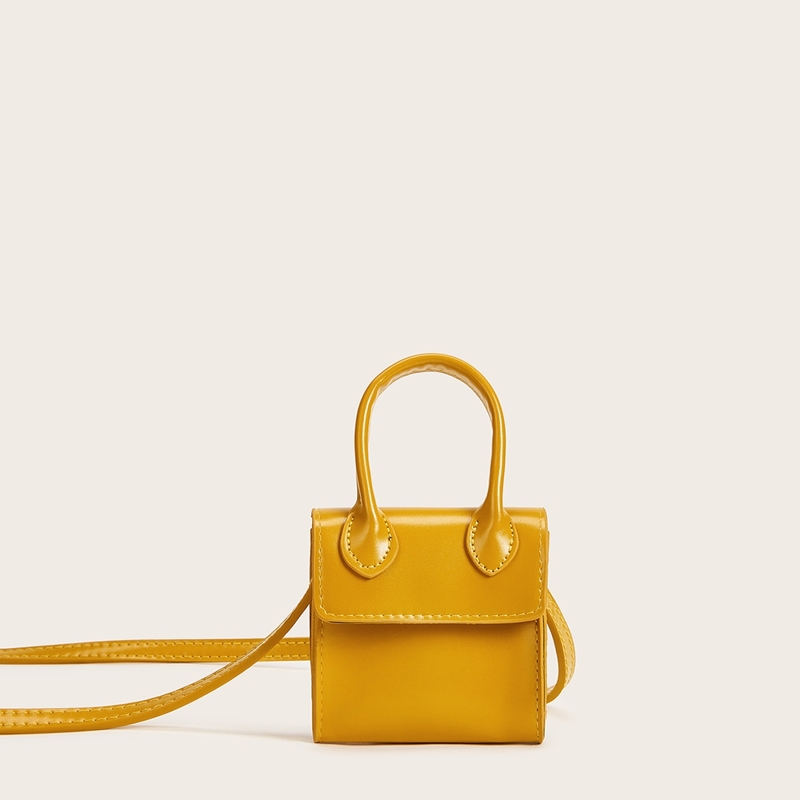 

Minimalist Flap Satchel Bag, Yellow