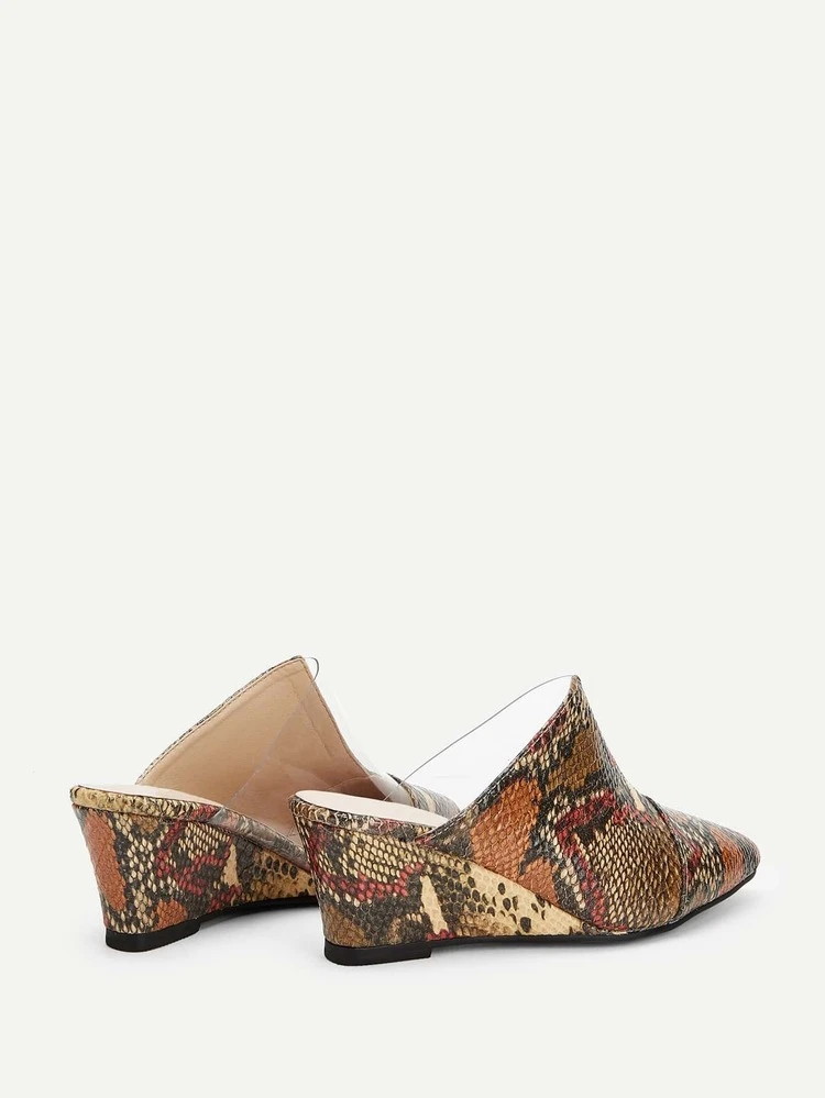 Point Toe Snakeskin Wedges