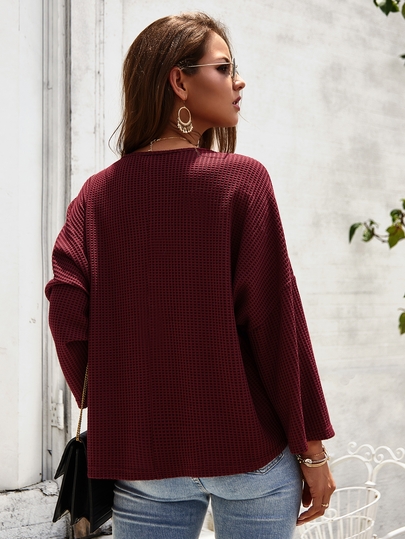 V Neck Ruched Tie Front Tee