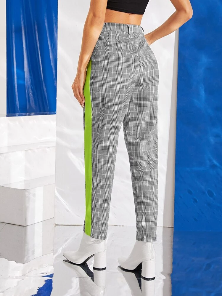 neon plaid pants
