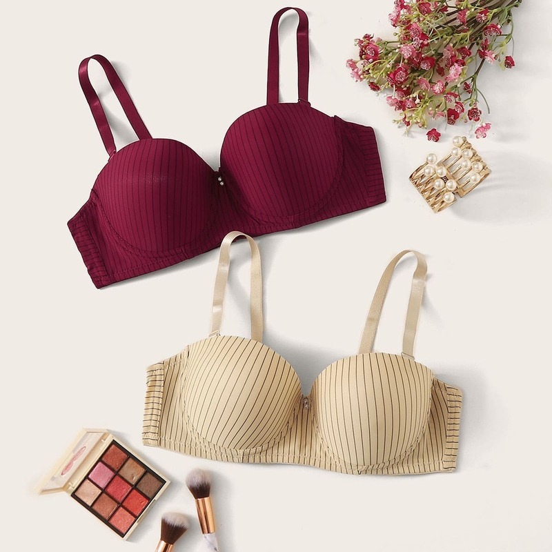 

Striped Underwire Bra Set 2pack, Multicolor