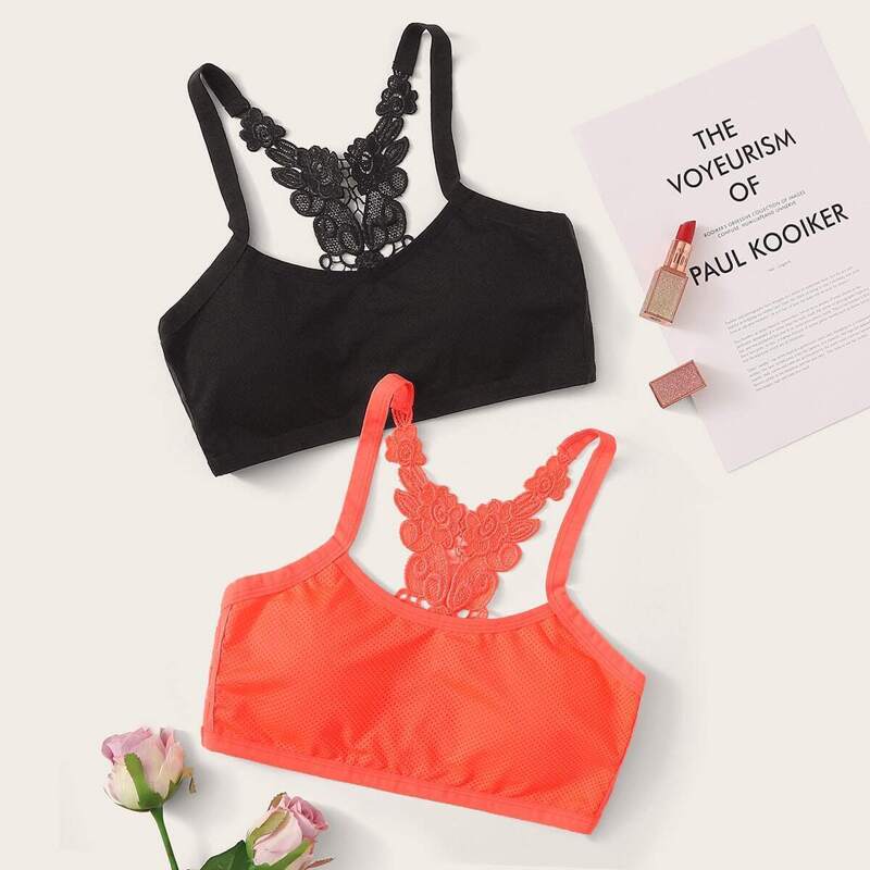 

Cut-out Crochet Bra Set 2pack, Multicolor