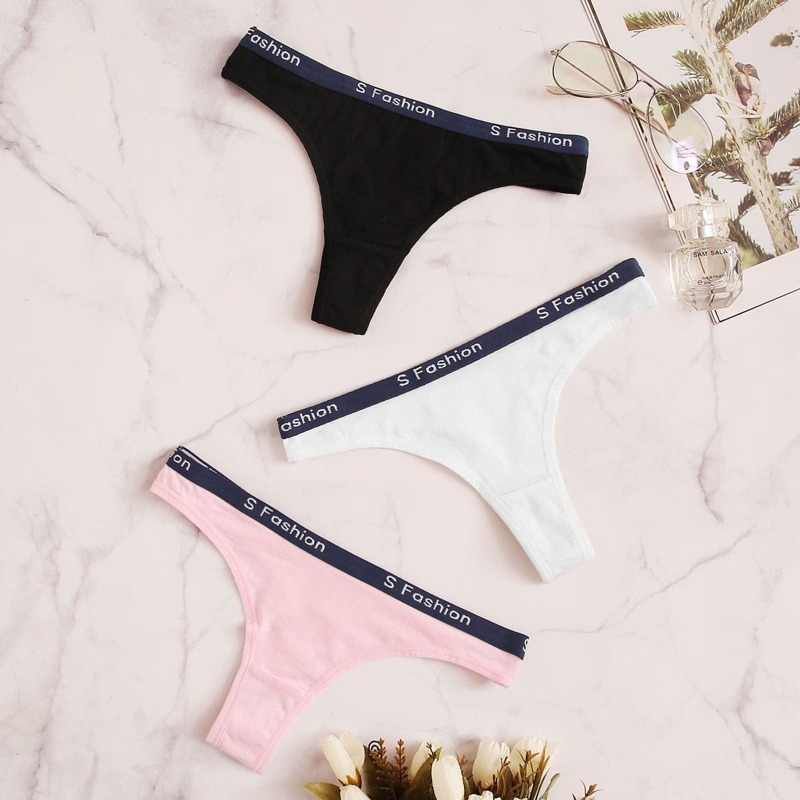 

Letter Tape Panty Set 3pack, Multicolor