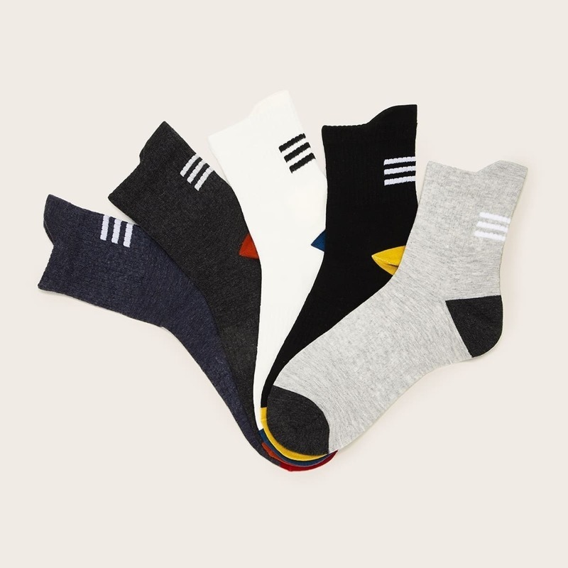 

Guys Striped Pattern Socks 5pairs, Multicolor