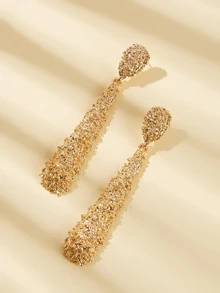 1 Pair Fashion Matte Geometric Water Droplets Textured Earrings, Daily, Party & Banquet Wear Gift For Women