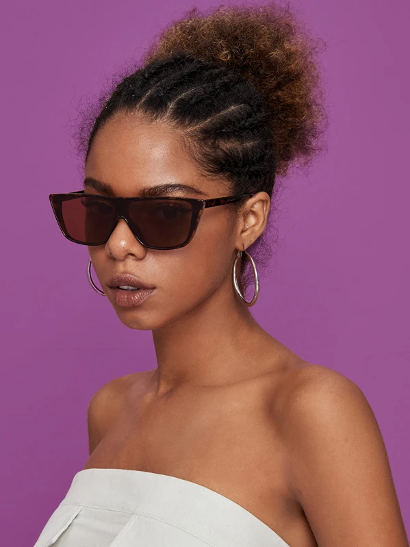 tortoise shell flat top sunglasses