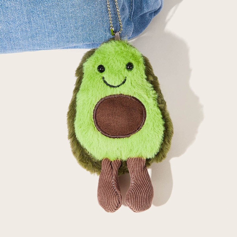 

Plush Avocado Doll Bag Accessory, Green