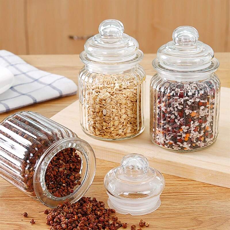 

Transparent Kitchen Storage Jar With Lid 1pc