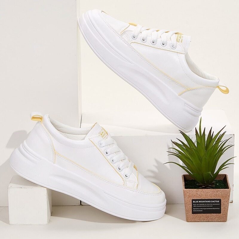 

Lace-up Front Chunky Sole Trainers, White